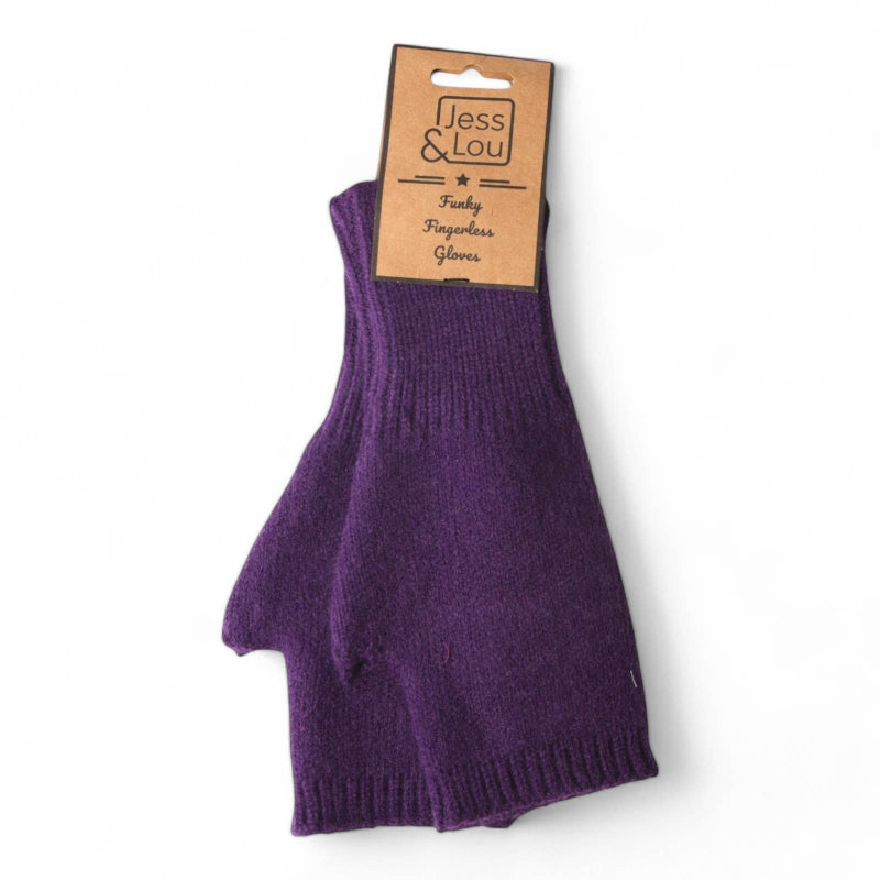 Jess & Lou purple fingerless gloves
