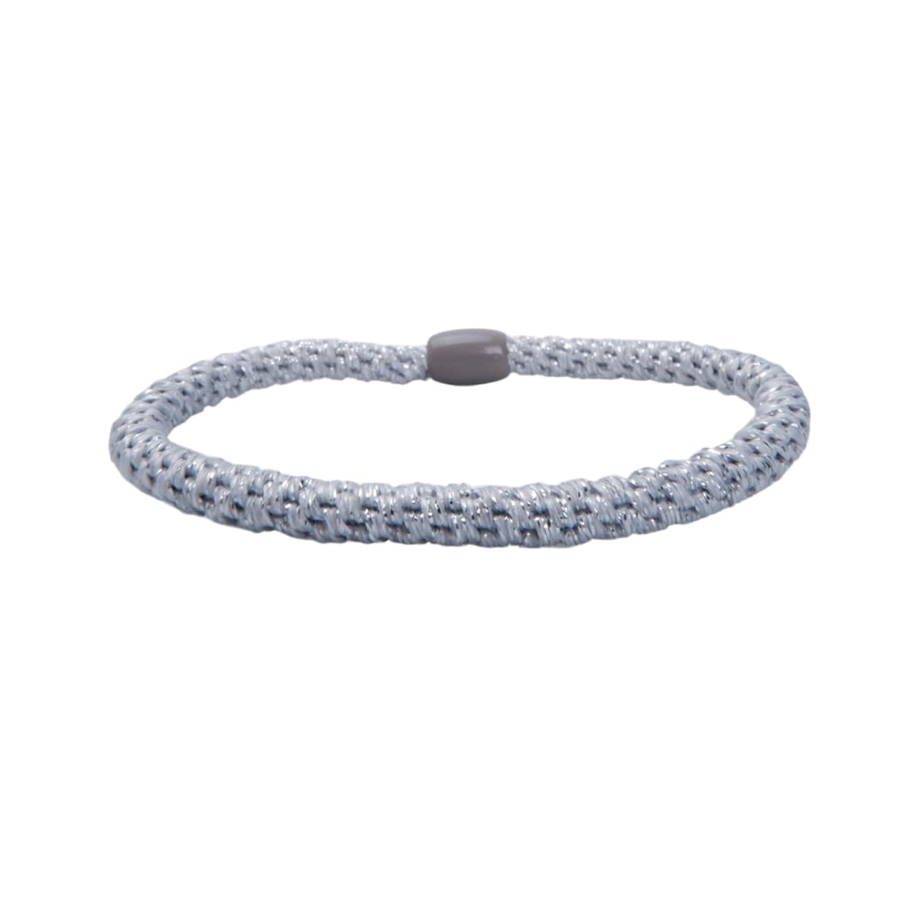 Bracelet with gray bead on a white background