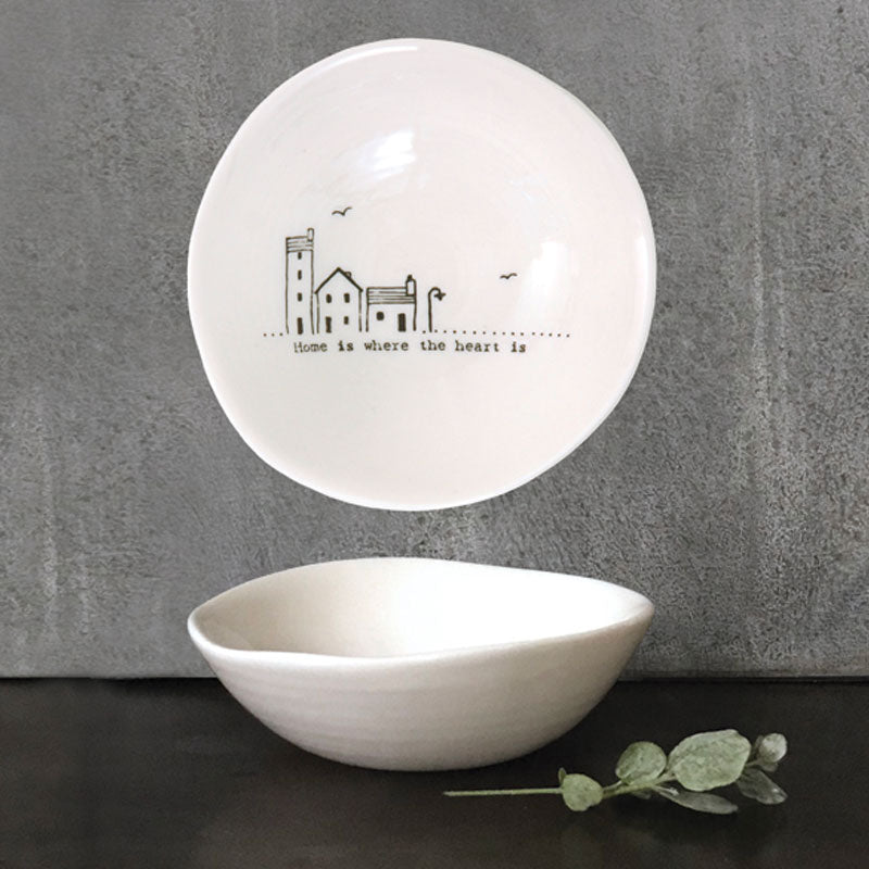 East of India porcelain bowl Home is where the heart is