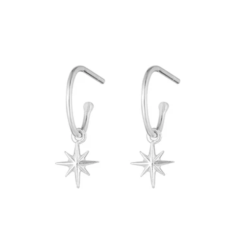 1 & 8 Silver Starlight Hoops