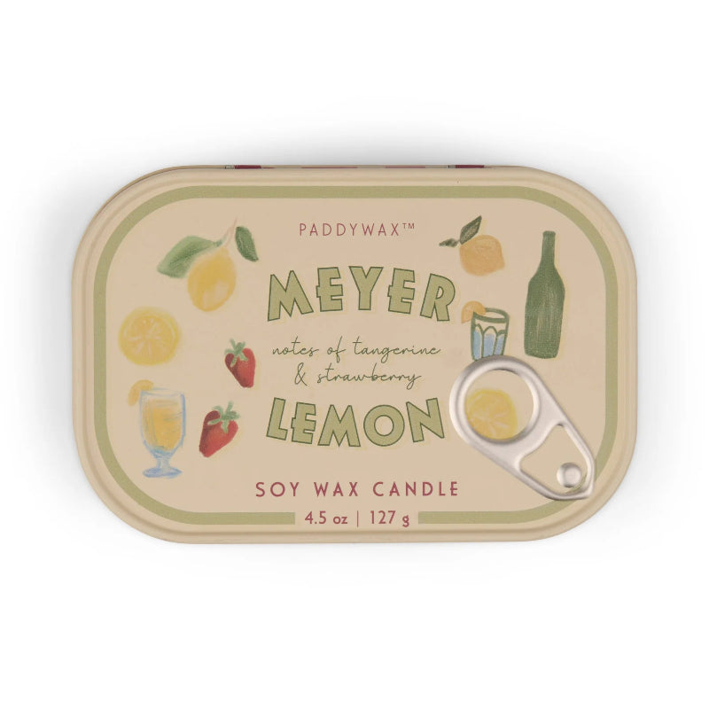 Meyer Lemon Bistro Candle Tin top