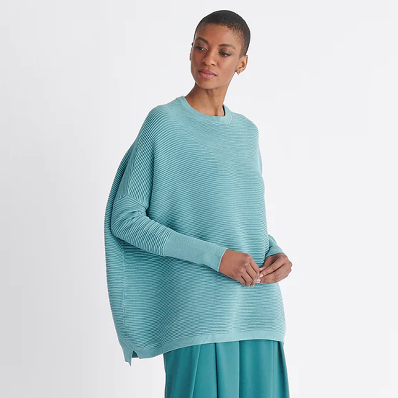 Paisie oversized ribbed jumper blue