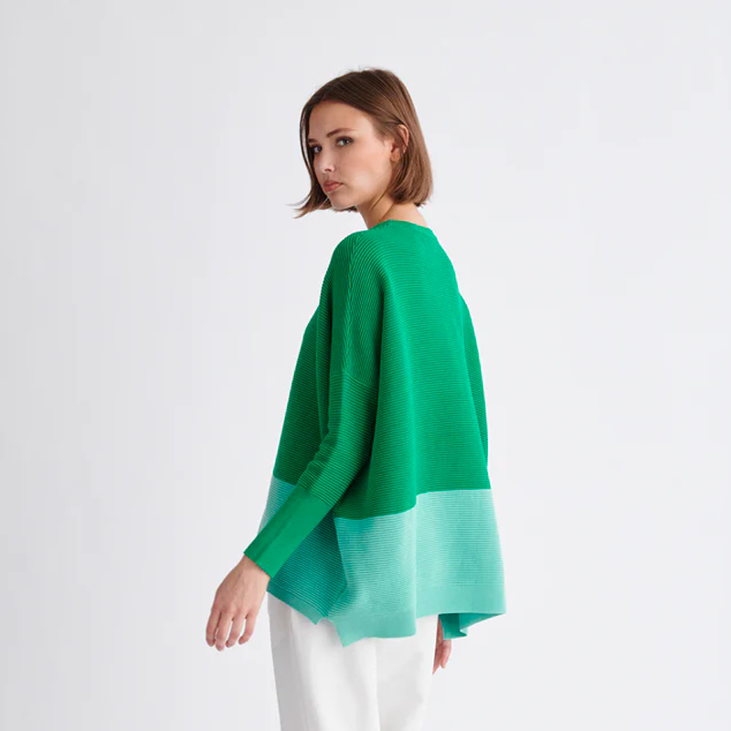 Paisei ribbed jumper green and mint block