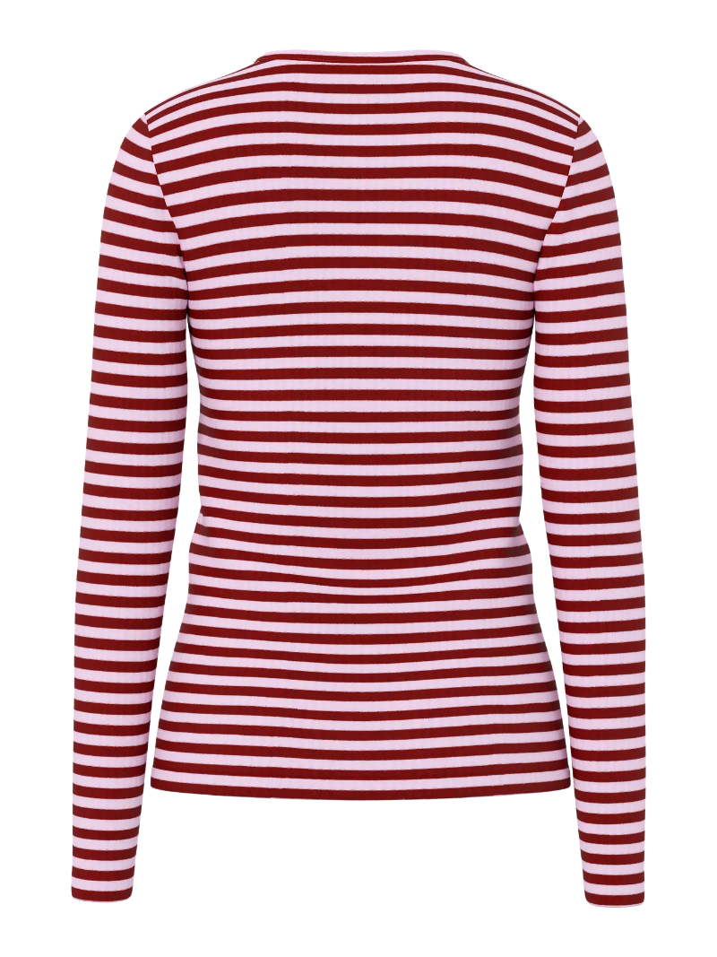 Pieces Laya Striped Top Red/Pink back