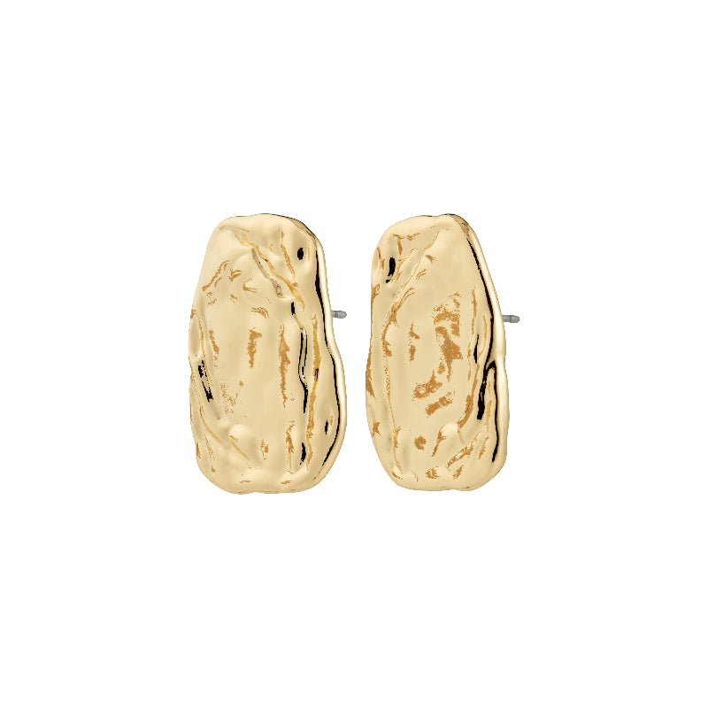 Pilgrim Shift Earrings Gold-plated on a white background