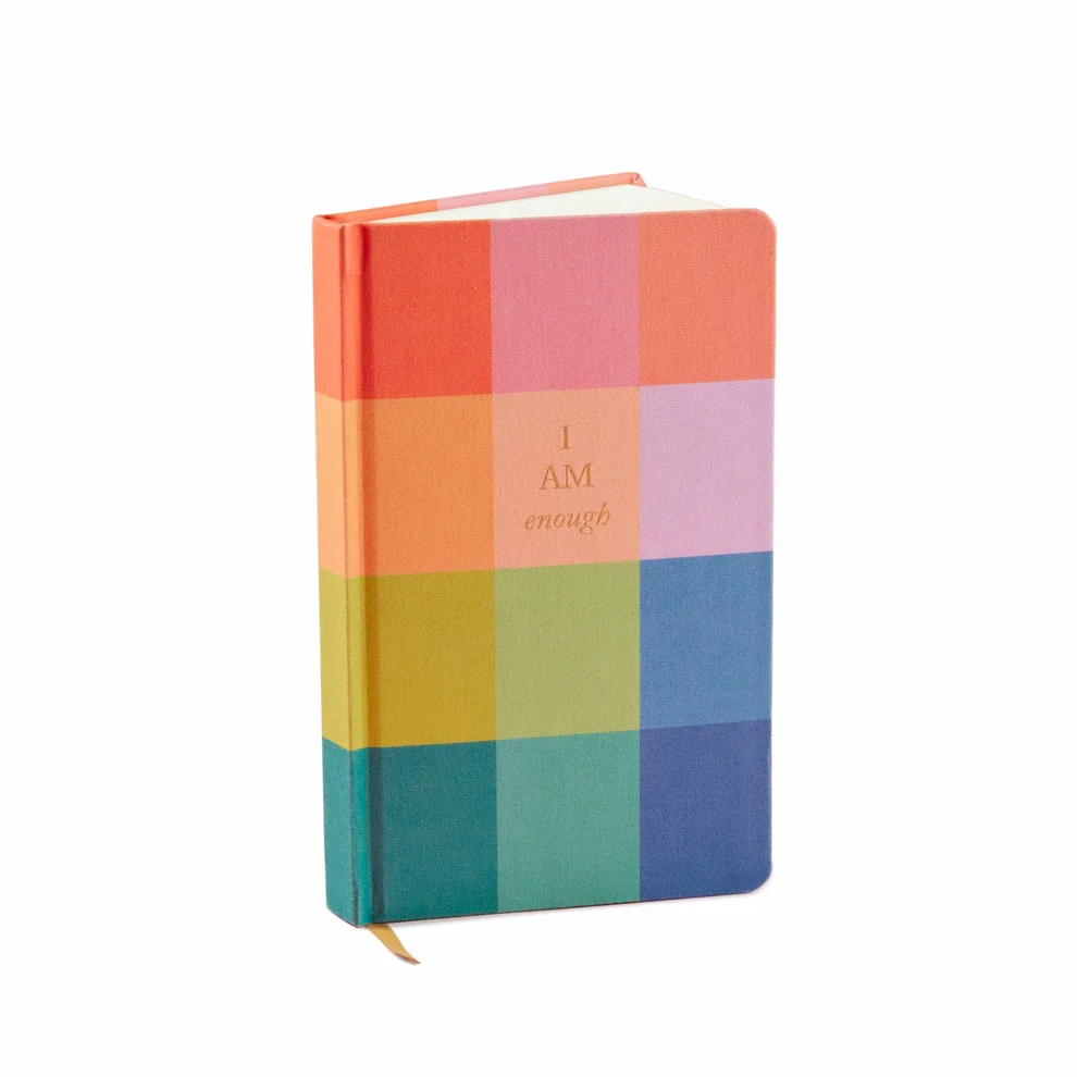 rainbow check cloth covered journal 