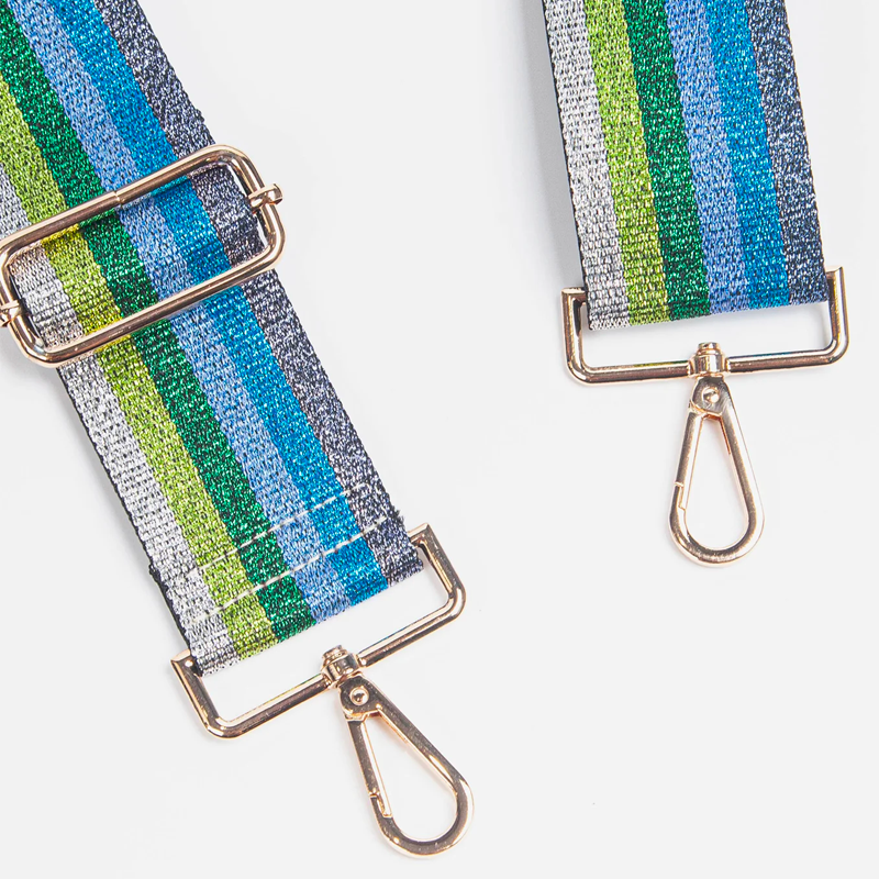 crossbody bag strap sparkly blue and green