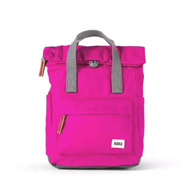 roka backpack neon pink Canfield small recycled