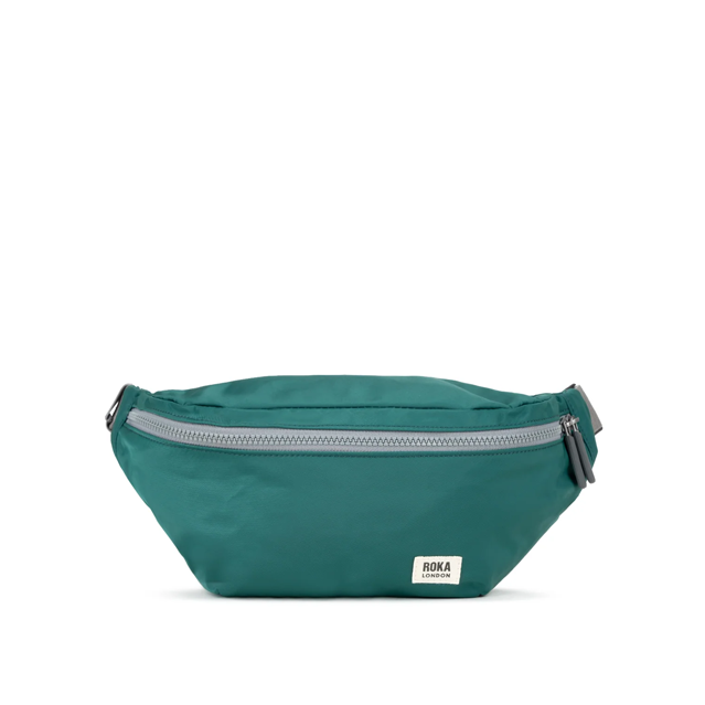 ROKA JUBILEE HIP BAG TEAL FRONT