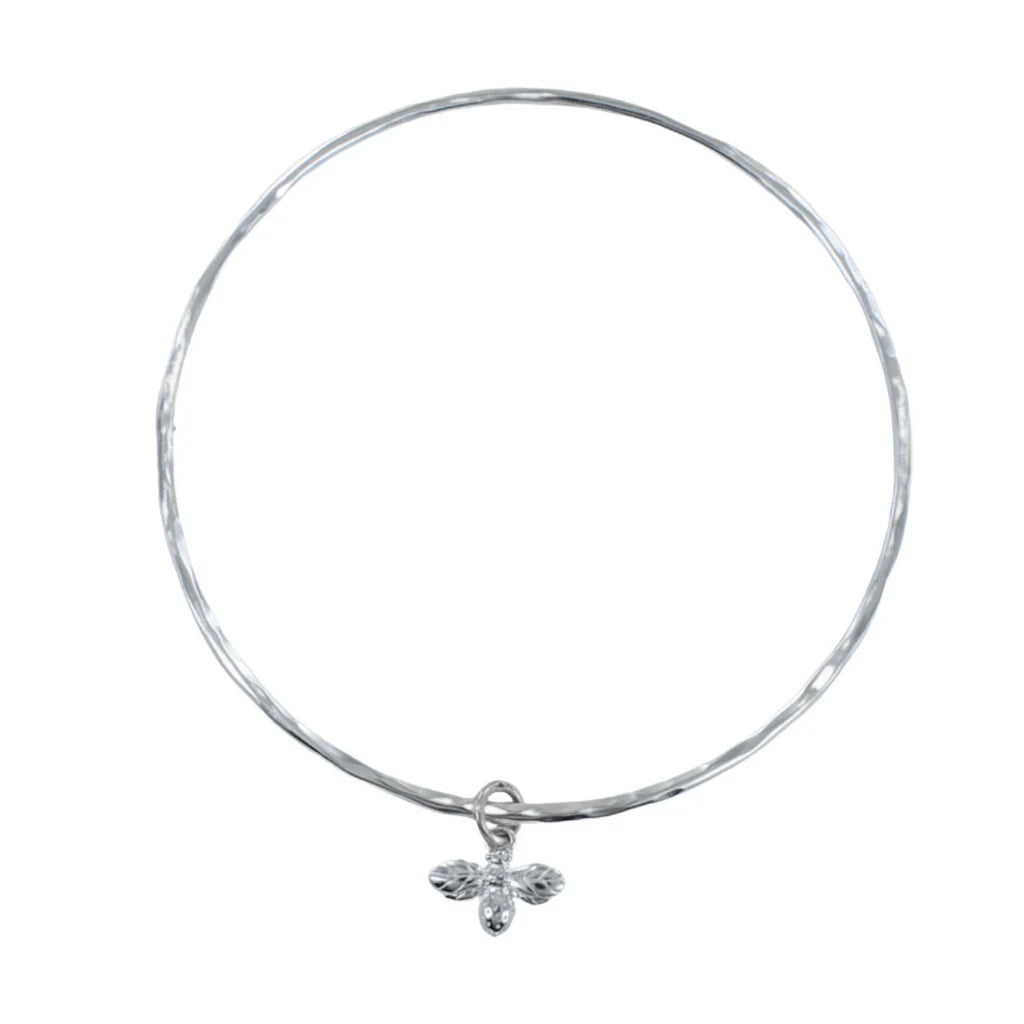 silver bee charm bangle