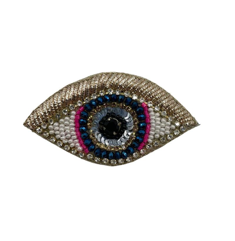 sixton beaded eye brooch