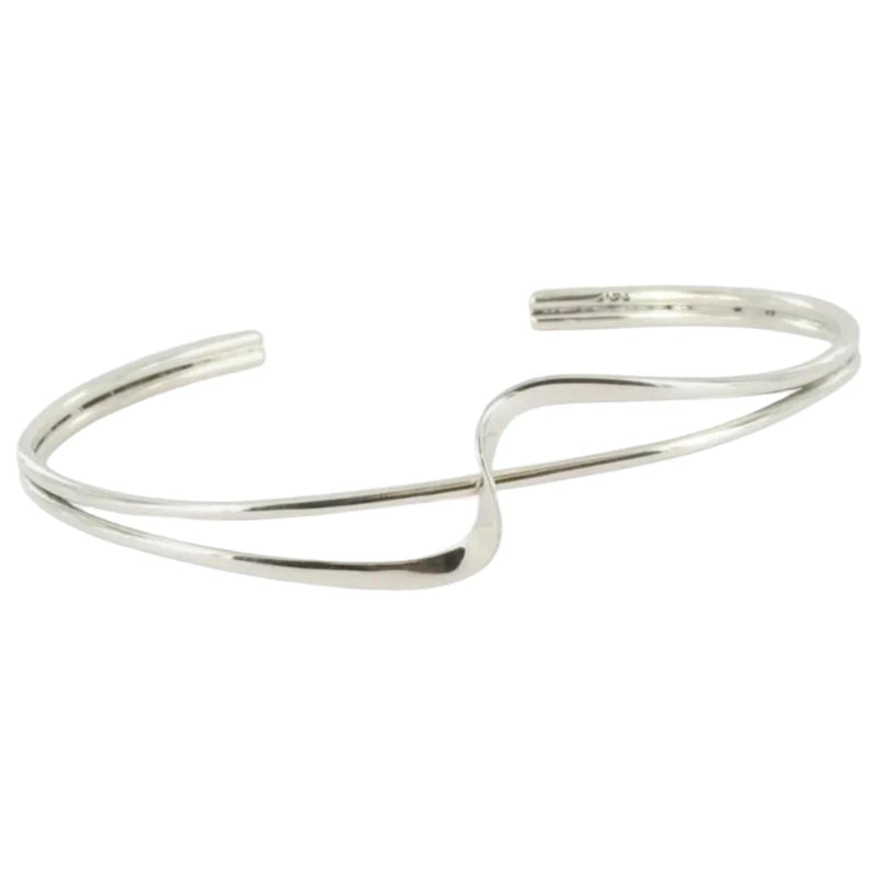 Silver bracelet on a white background
