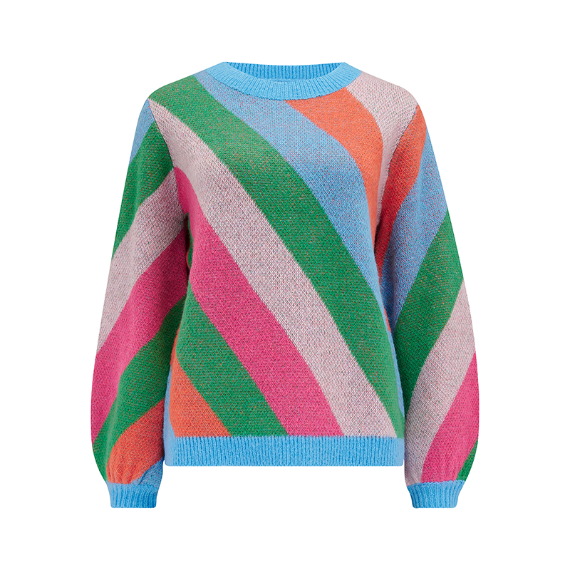 sugarhill diagonal striped jumper in multi colours