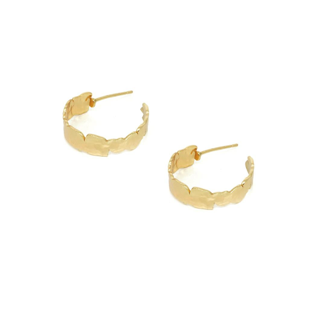 Textured Misshapen Hoops-Gold