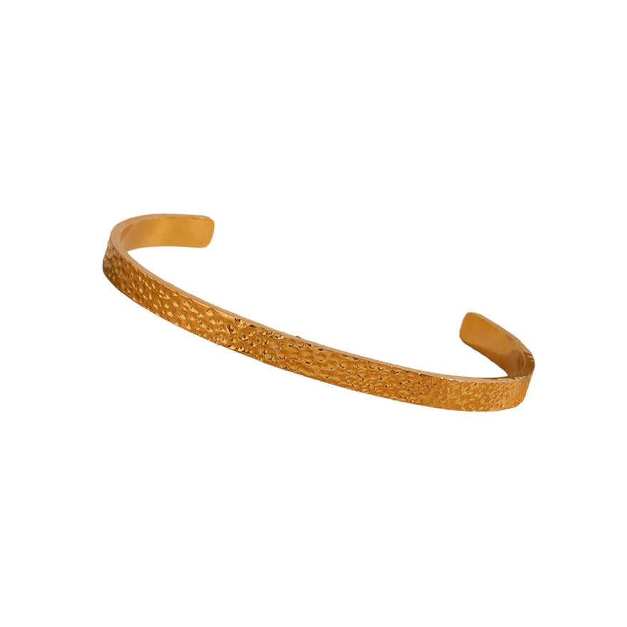 Textured Open Bangle Gold