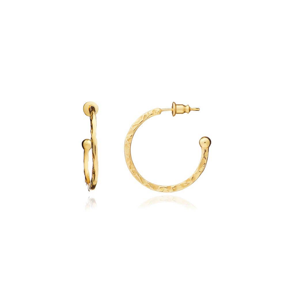 Azuni London Lydia Textured Gold Hoops