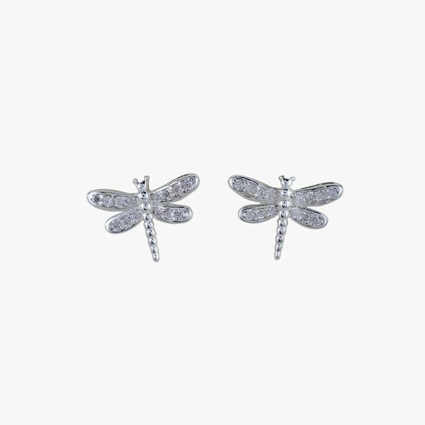 Silver dragonfly earrings