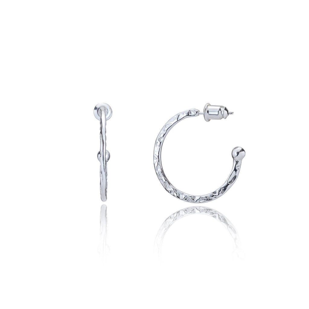 Lydia Textured Silver Hoops