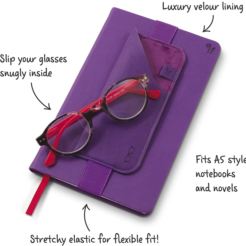 bookaroo glasses case purple