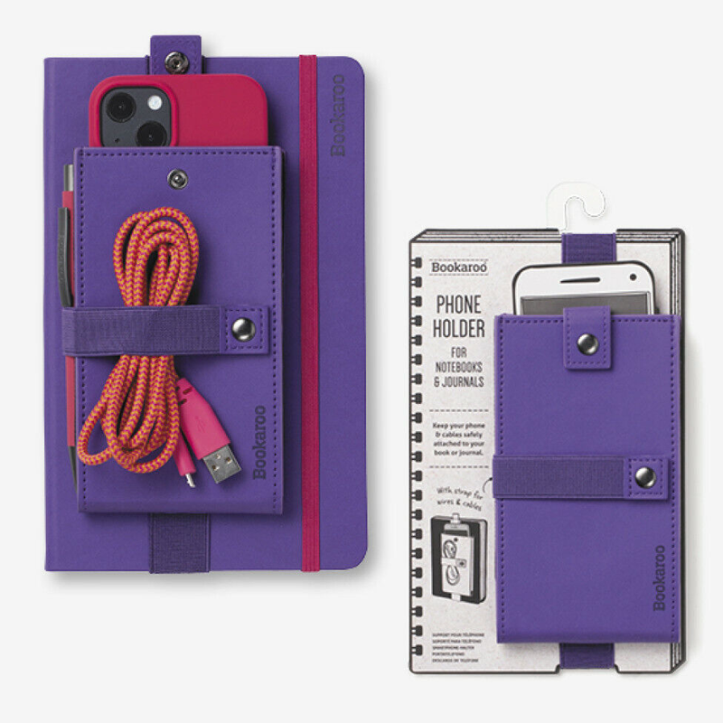 Bookaroo notebook phone holder purple