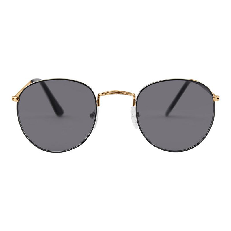 women's sunglasses round brass rimmed frame