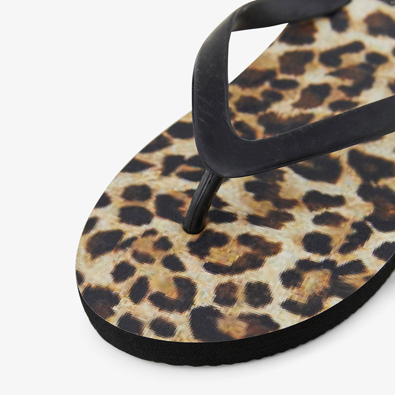 womens flip flops leopard print