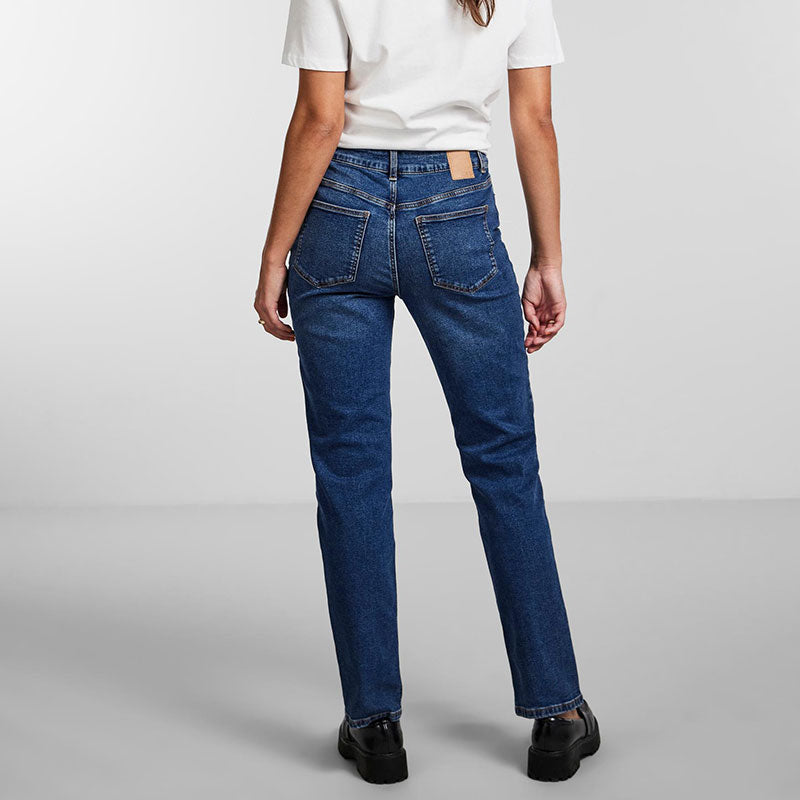 ladies' jeans straight leg high waist