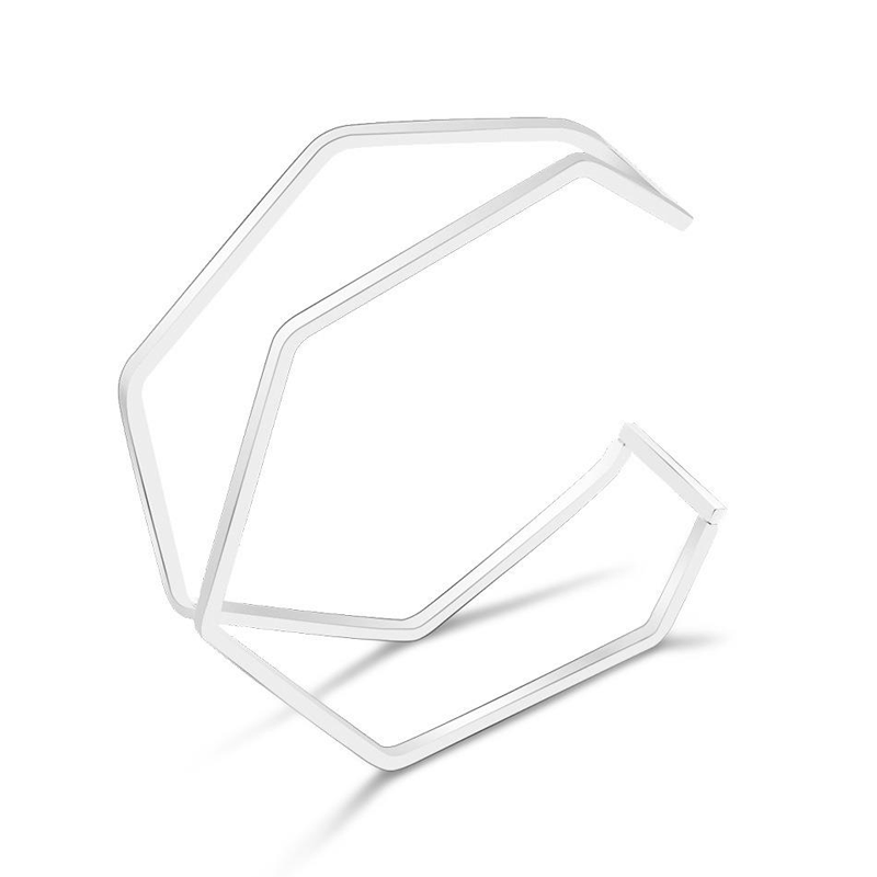 silver hexagon bangle