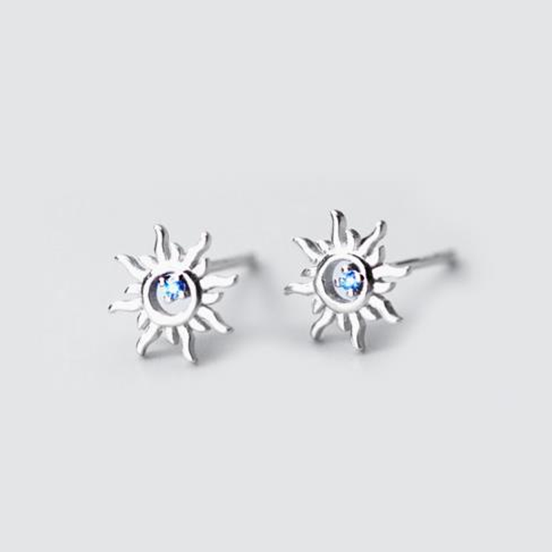 silver sun earrings