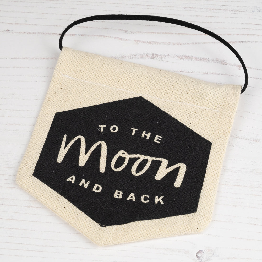 to the moon hanging banner