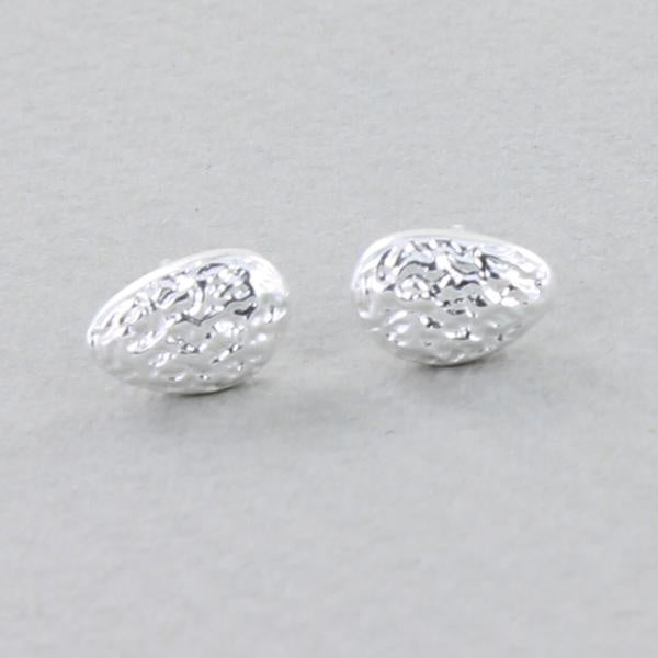 Textured silver stud earrings