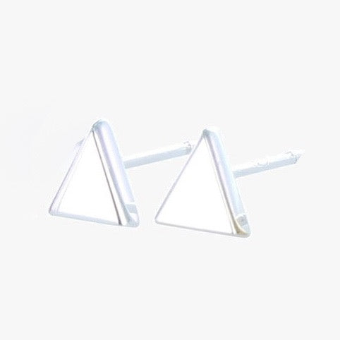 Triangle stud earrings silver