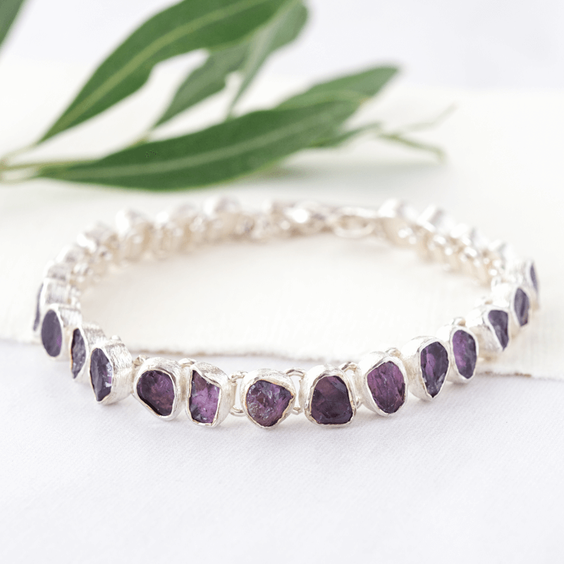 amethyst raw stone bracelet