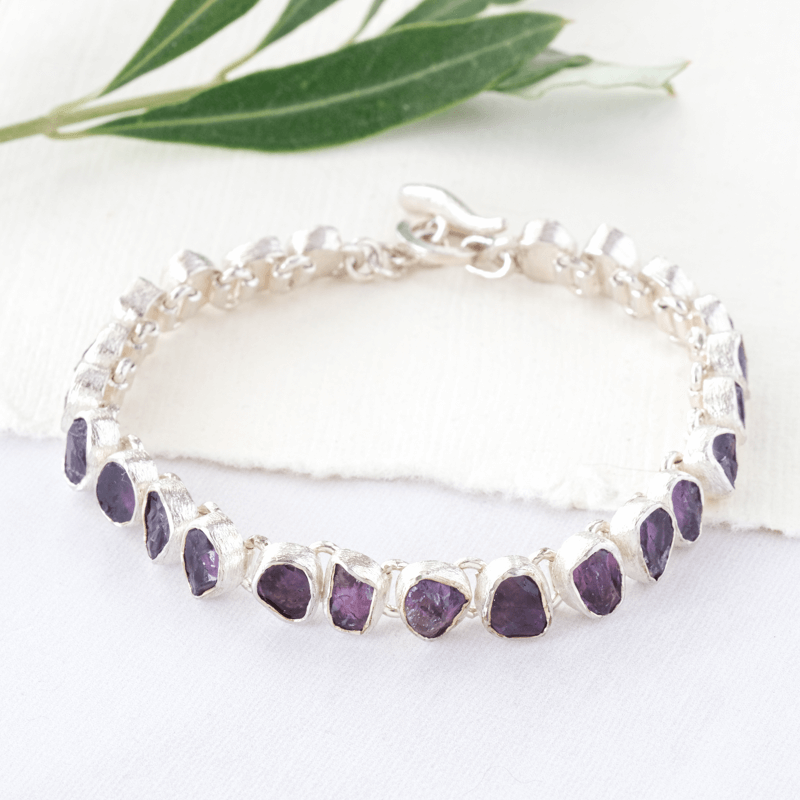 amethyst raw gemstone bracelet