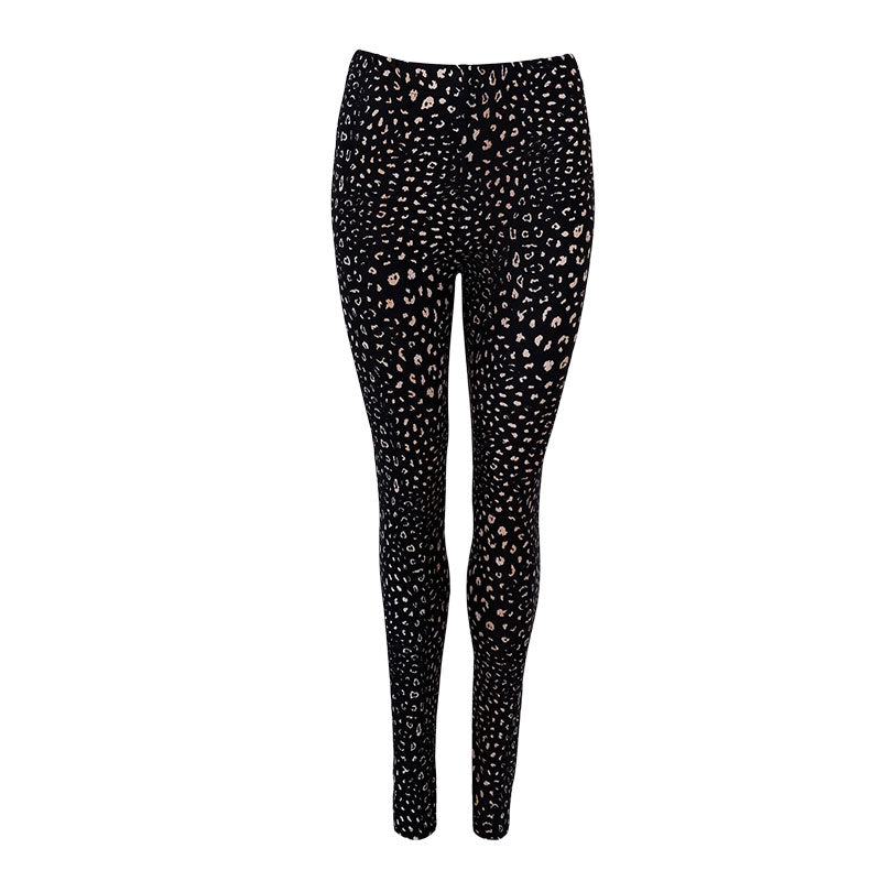 Black Colour mini leo pattern leggings