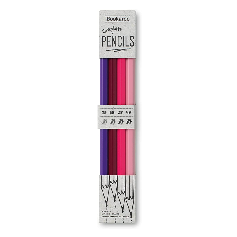 Bookaroo pencil set in pink purple