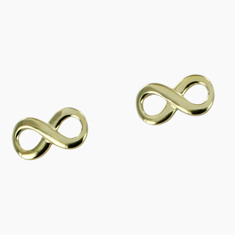 gold infinity stud earrings