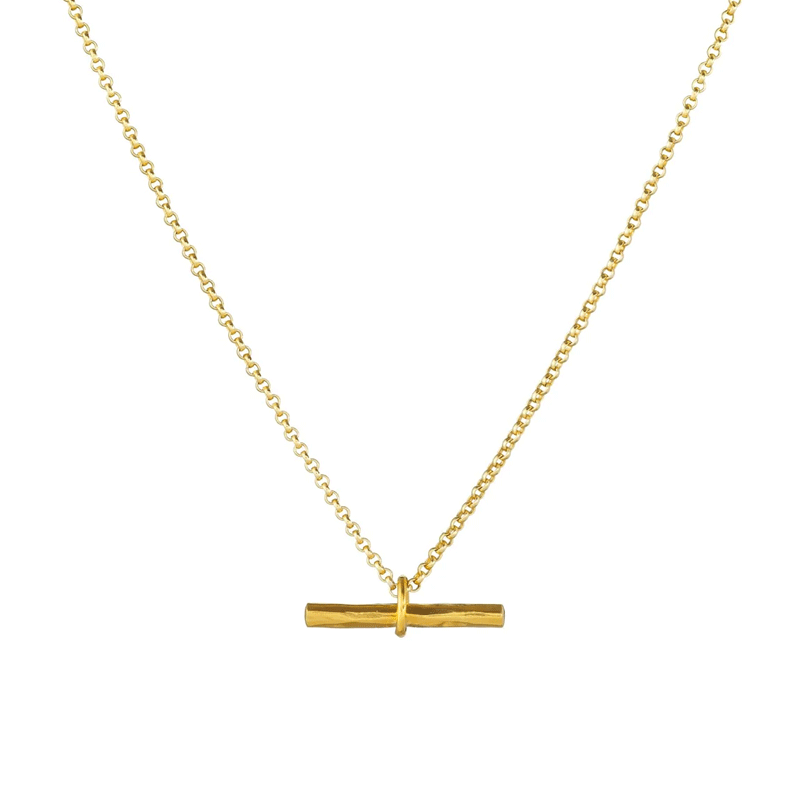 one and eight gold necklace bar