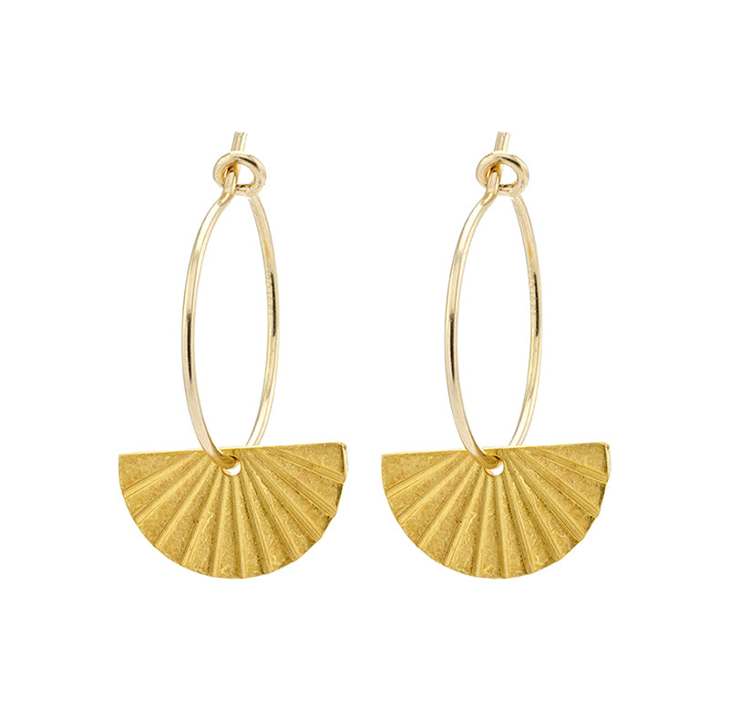 One & Eight earrings gold fan, Bournemouth stockists.