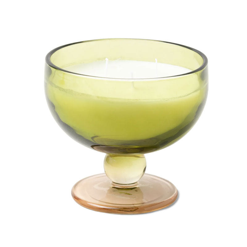 scented candle in glass goblet Paddywax misted lime