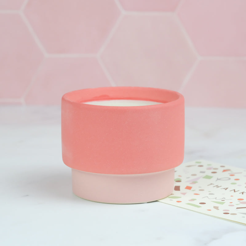 paddywax colour pop scented candle pot pink