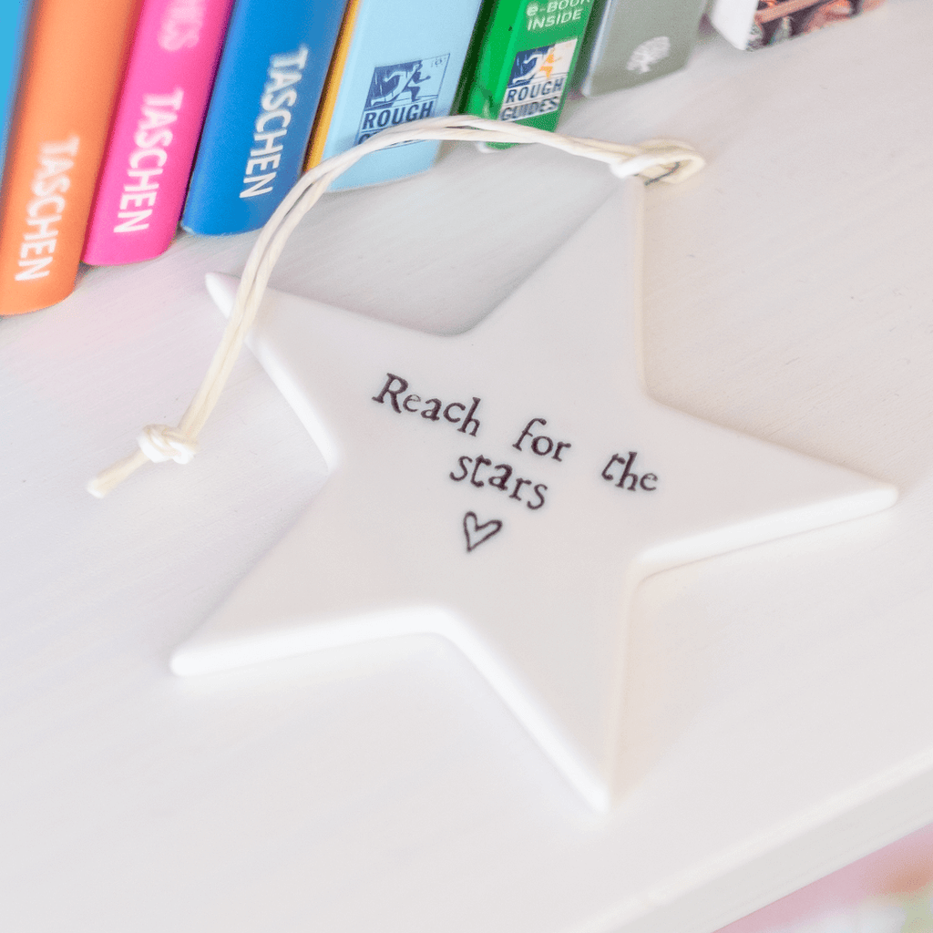 reach for the stars quote on porcelain star