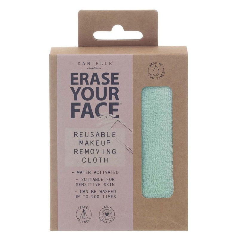 erase your face makeup removing cleansing cloth pastel green