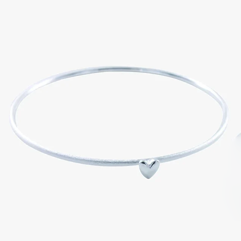 silver heart bangle