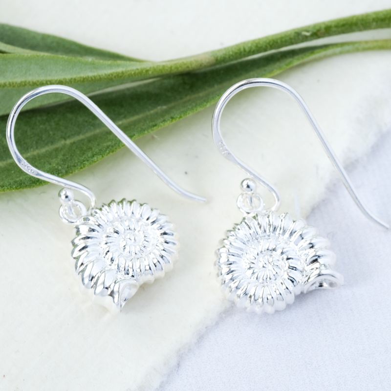 ammonite earrings silver