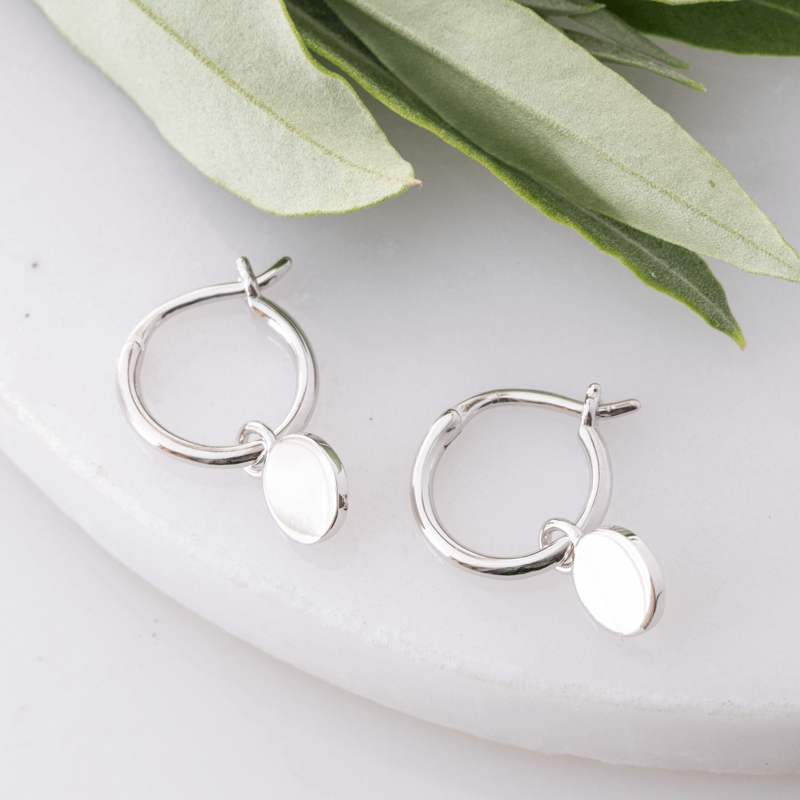 silver hugge earrings