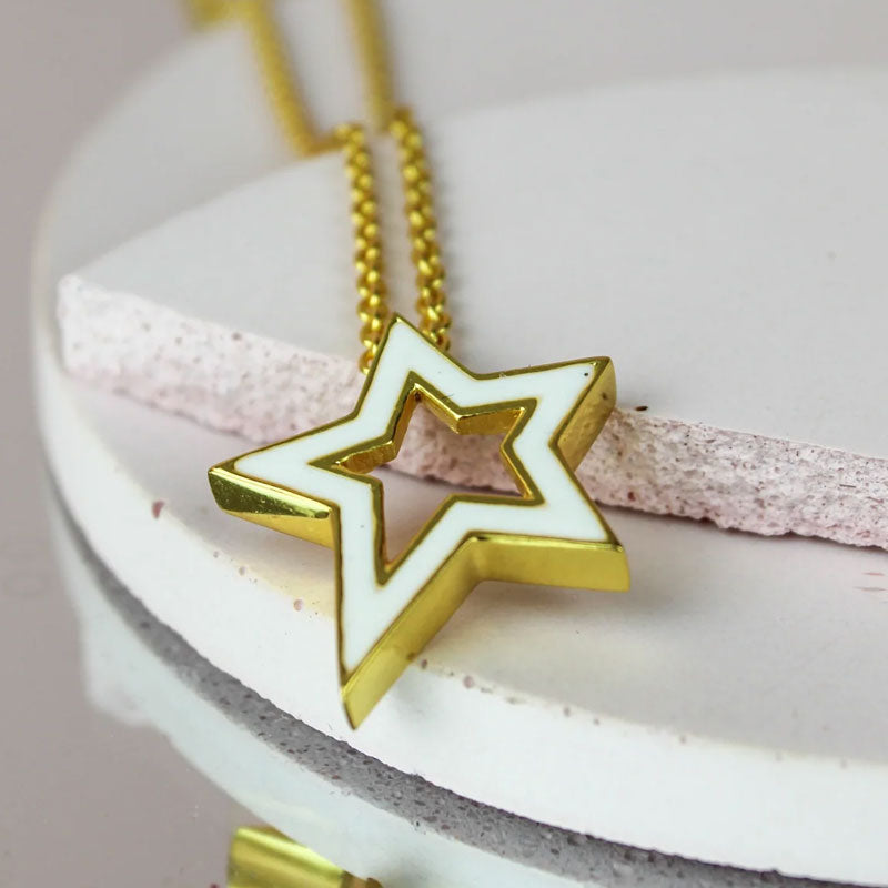 My Doris white star gold necklace