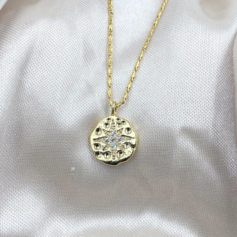 white_leaf_cz_star_imprint_necklace_gold